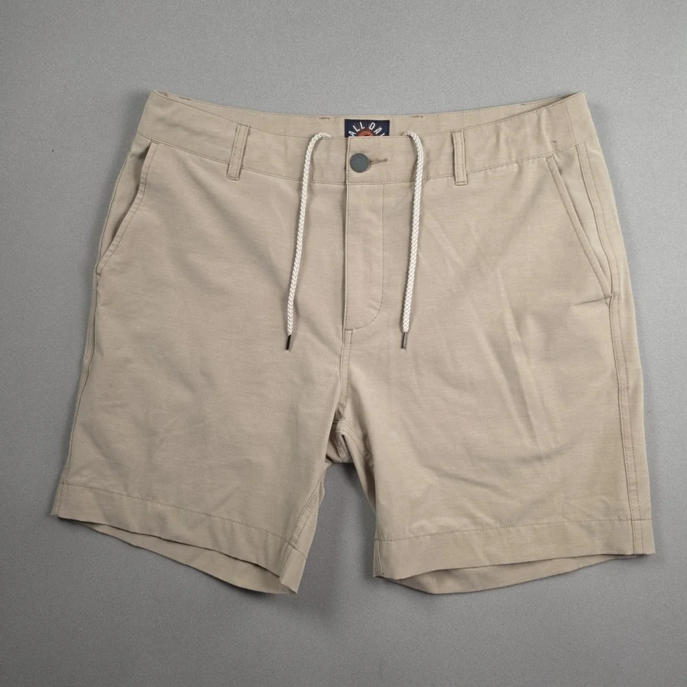 Faherty All Day Shorts Mens Size 33 Tan Hybrid Swim Chino Stretch Shorts MSC0013
